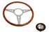 Moto-Lita Steering Wheel & Boss - 14 inch Wood - Fixed Column - Polished Spokes - Flat - Thick Grip - RW3220TG - 1