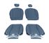 Triumph TR6 Leather Faced Seat Cover Kit and Head Rest Covers for 2 Seats - Shadow Blue - RR1049SBLUELEAT - 1