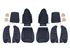 Triumph TR6 Leather Faced Seat Cover Kit for 2 Seats and Head Rests - Black - RR1217BLACKLEATH - 1